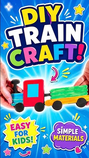 DIY Wooden & Paper Train Toy for Kids 🚂 | Easy Train Craft #diy #craft #craftyfun #kids