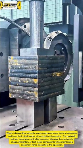 Powerful Hydraulic Press Crushes Thick Steel Blocks with Massive Force