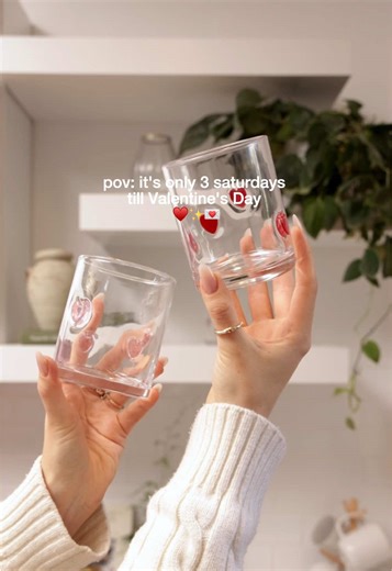 Out with the old, in with the love 💘 Swapping everyday pieces for charm glasses cozy mugs made for Valentine’s season. Available at Walmart. #ValentinesDay #CharmGlasses #CuteMugs #ThymeAndTable #WalmartFinds