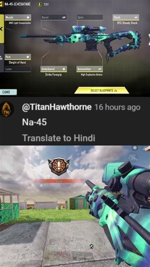 Best NA - 45 gunsmith in cod mobile season 4 2026 #short #shorts #codm #furyharsh #shortsfeed