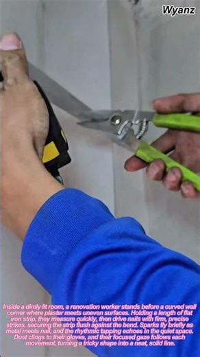 construction vlog | nailing iron strip along curved wall corner