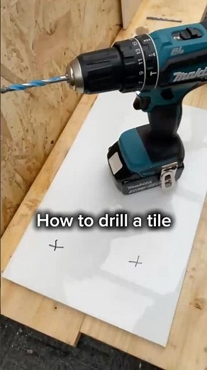 How to easily drill a tile using Bosch multi construction drill bits. #reels #explore #construction