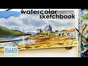 Watercolor landscape sketchbook tutorial