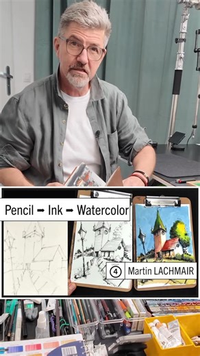Martin Lachmair on Instagram: "New ink drawing and watercolour lesson online (link in bio)"