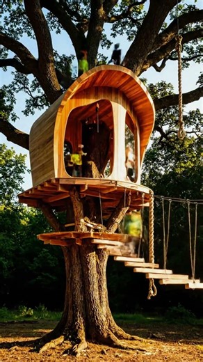 From Tree to Luxury Home 🌳🏡 | Treehouse Build Short #treehouse #viral #fyp