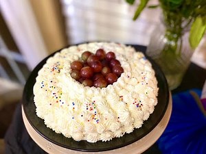 First attempt of homemade birthday cake icing| Fluffy, soft, light | Easy recipe for beginner #short