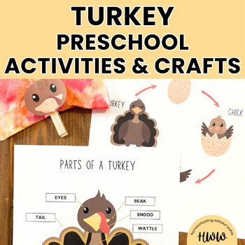 Preschool TURKEY Activity with a Colorful Fall Craft, Counting Mats and Tracing