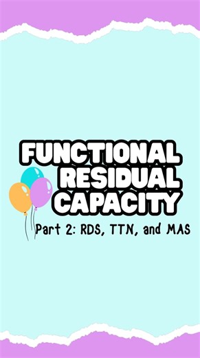 Nurse Kelly’s Notes | NICU Nursing Resources for Visual Learners on Instagram: "Part 2 of a discussion about functional residual capacity, or FRC: Let’s talk about FRC with respect to respiratory distress syndrome, transient tachypnea of the newborn, and meconium aspiration syndrome. Personally, when I started in the NICU it took me a while to understand why we manage MAS with lower PEEP and higher set rates, so I spent a little extra time talking about that! #nursing #nursingschool #nursingstud