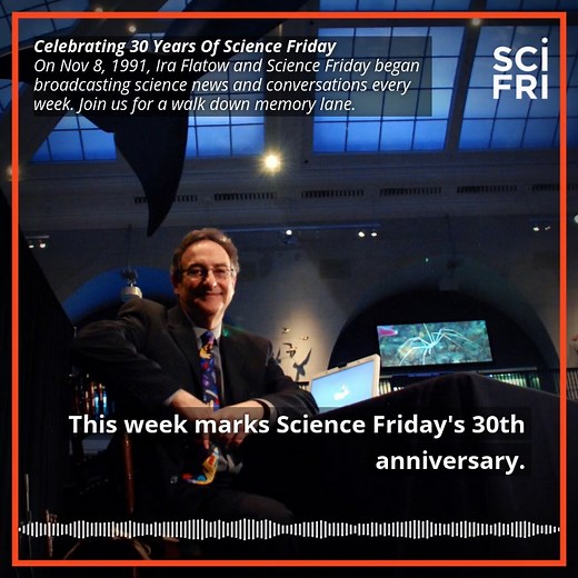 1.8K views · 109 reactions | A special Science Friday is coming to you later today 拾 We're broadcasting live from the studio to celebrate three decades of bringing science news and conversations to your homes. Tune in to your local public stations and join us: ☎️ 1-844-SCI-TALK https://www.sciencefriday.com/episodes/november-5-2021/ | Science Friday | Facebook