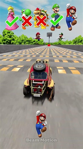 Mario Cars Jump Challenge - BeamNG.Drive #shorts #mario #SuperMarioGalaxyMovie