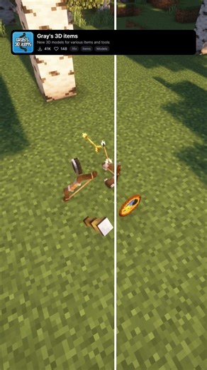 Best Minecraft 3D Models Resource Pack: Gray's 3D items #minecraft #shorts #mc