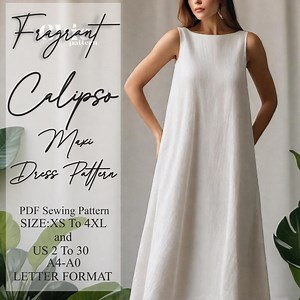 Boat Neck Dress Pattern ,shift Maxi Dress Sewing Pattern ,women Dress Sewing Pattern ,summer Linen Dress Pattern ,digital PDF Sewing Pattern - Etsy