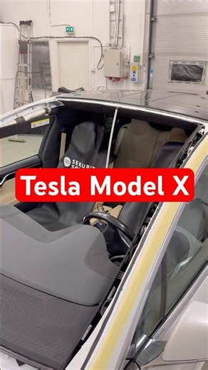 Tesla Model X windshield replacement #shorts #tesla #automobile #car