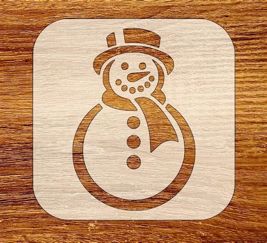 Snowman Stencil, Reusable DIY Christmas Craft Stencil, Digital Download, STL, DXF, Svg Files - Etsy UK