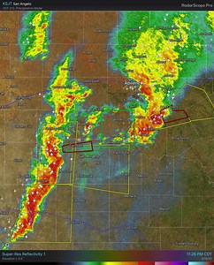 70K views · 212 reactions | 12 AM Radar Update: The line is moving into San Angelo and approaching Abilene. Winds are the main concern with these storms. If you have any reports of damage or hail, please pass those along here! | US National Weather Service Abilene/San Angelo Texas | Facebook