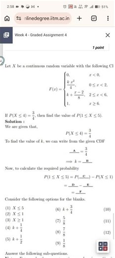 Statistics 2 Week 4 Graded assignment solution IITM BS DEGREE | #iit #jee #study #trending #exam #yt