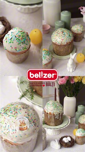 COZONAC ORIGINAL de la Belzer – gustul copilăriei, exact așa cum îl țineți minte 🤍🐣 Pufos și delicat, cu stafide și aluat fin, acest cozonac păstrează autenticitatea rețetelor de altădată. Glazura albă, decorată cu granule colorate, îl face inconfundabil – acel cozonac clasic de Paște care aduce instant amintiri calde din copilărie ✨🌈 Disponibil în mai multe dimensiuni, pentru orice moment și orice masă: 100 g • 200 g • 350 g • 500 g Perfect pentru a fi împărțit cu cei dragi sau savurat în li