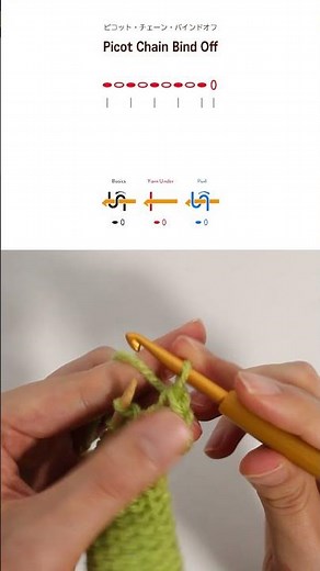 16 Bind-Offs with a Crochet Hook : Picot Chain Bind Off #Shorts