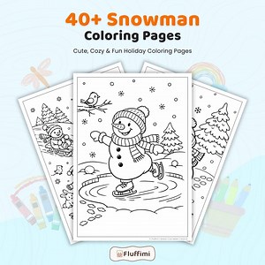40  Snowman Coloring Pages, Cute Winter Snowman Coloring Book, Fun Snowman Winter Activity for Kids, Printable Snowman Coloring Pages PDF - Etsy Canada
