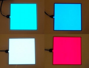 NEW PRODUCTS! Electroluminescent (EL) Panels – 10cm x 10cm Red, White, Blue and Aqua