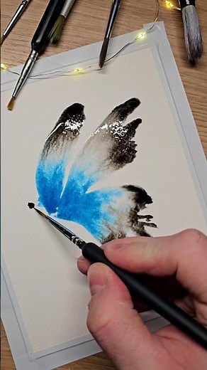 ​Butterfly Watercolor Process 🦋✨ #aquarelle #watercolor #butterfly