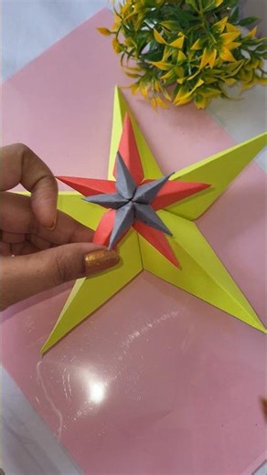 Beautiful Paper Star Making 🌟 | Simple Craft Idea #shorts