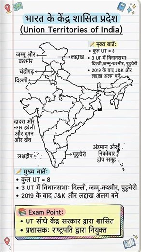 🇮🇳 “State नहीं Special Power | भारत के केंद्र शासित प्रदेश ⚡ Union Territories Explained 🚀#exam #gk