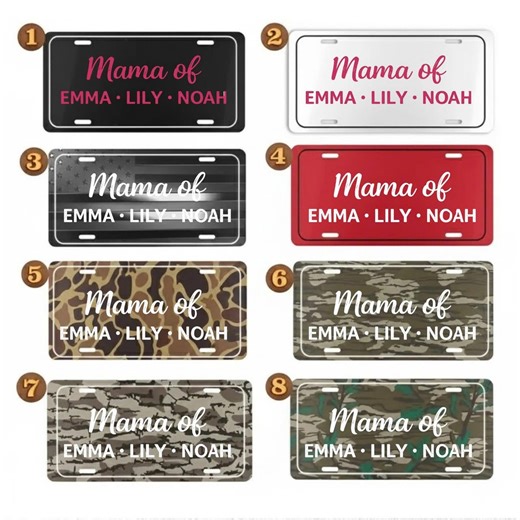 Custom Mama of Kids License Plate - Personalized Mother's Day Car Accessory - Camo and American Flag Front Plate Gift for Mom - Etsy