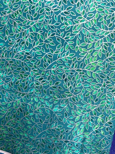 Calico Cotton in Teal and Silver - Etsy