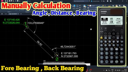 99K views · 1.6K reactions | Back Bearing Fore Bearing Calculation With Two Coordinate Manually Calculation | Survey Civil Rakesh | Facebook