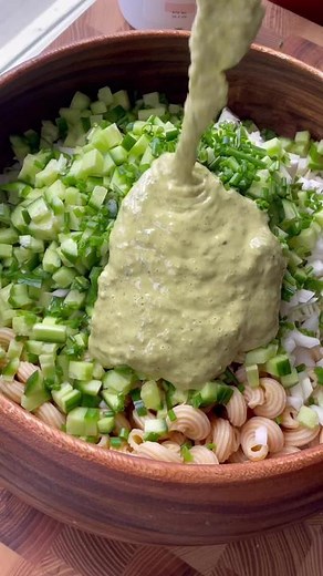 LOWCARB green goddess pasta salad! I used @kaizenfoodco kaizen pasta - only 6 net carbs!! IB: @Baked by Melissa - #lowcarb #lowcarbrecipes #ketorecipes #saladrecipe #healthyrecipes #ketopasta