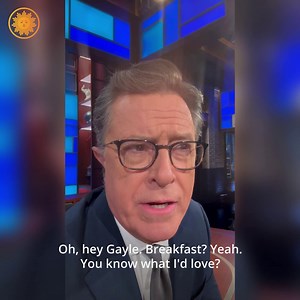 The Late Show with Stephen Colbert is headed to CBS Mornings bright and early tomorrow — but don’t worry, Gayle King is already prepping his breakfast order 🍤 | CBS Mornings