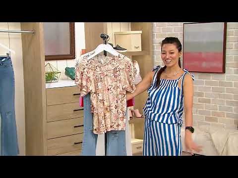 Candace Cameron Bure Printed Short-Sleeve Blouse on QVC