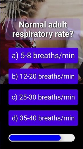 🫁 What Is the Normal Adult Respiratory Rate? #RespiratoryRate #NursingMCQ #Shorts