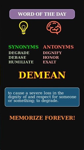 Demean: The Word for Degrading Someone 😔⬇️ A Verb of Disrespect