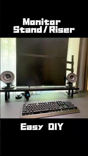 DIY Monitor Stand/Riser super easy, no-screw you can build in minutes! #budgetsetup