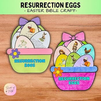 Resurrection Eggs Easter Basket Bible Story Craft, Holy Week Advent Activity