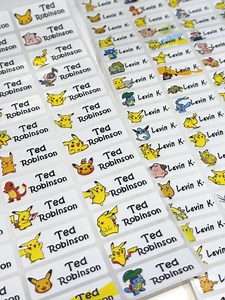 Pokemon Name Labels Stickers, School Labels 72/144 - Etsy