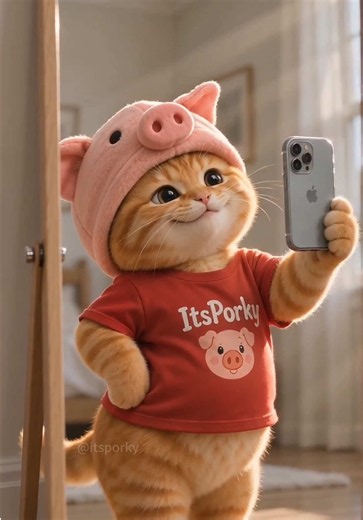 Its Porky (@itsporkycat)’s video of porky the pig