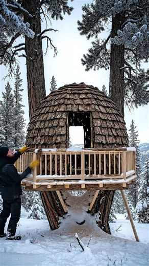 You won't believe what we BUILD on this tree 🔥🌲🤫