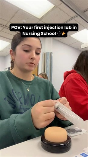 FIRST time giving an injection! (Practice) 💉😱 #shorts #nursingskills #nursingstudent