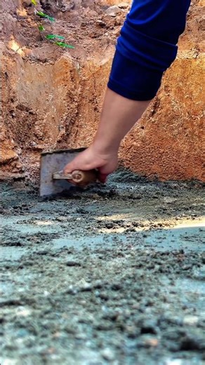 Perfectly Smooth Cement Floor in Minutes #primitive #diy #satisfying