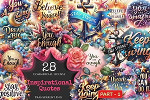 Inspirational Quotes Clipart – Watercolor PNG Graphics (digital Download) - Etsy