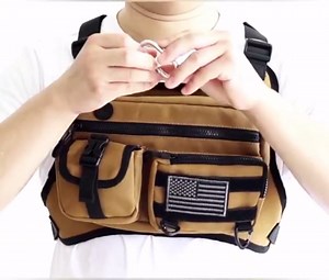 Running Chest Bag Tactical Running Vest with Pistol Holster Versatile Motorcycle Chest Pouch CCW Chest Pack