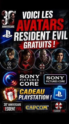 🎁 Enfin disponibles ! Les avatars PSN des 30 ans de Resident Evil (Tuto Récap)