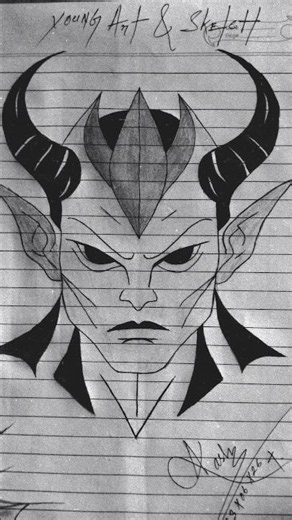 32/100 Days Challenge Devil Face 😈 #shortsfeed #devil #art #100dayschallenge #drawing #fyp #viral
