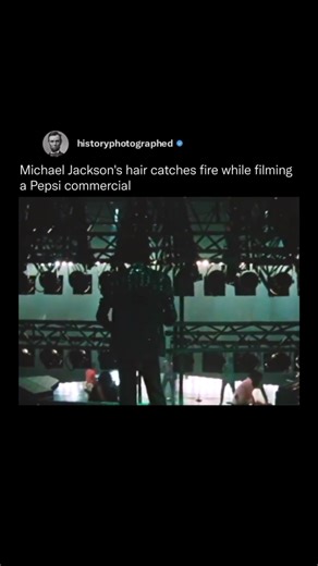 In 1984, while filming a Pepsi commercial, Michael Jackson suffered severe burns after a pyrotechnic mishap ignited his hair. Though quickly extinguished, the fire caused second and third-degree burns, exposing part of his skull and leaving lasting physical and emotional scars. Jackson endured multiple surgeries and used makeup, wigs, and hats to cover the injuries. | History In Pictures