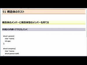 C言語入門 レッスン51 構造体のネスト