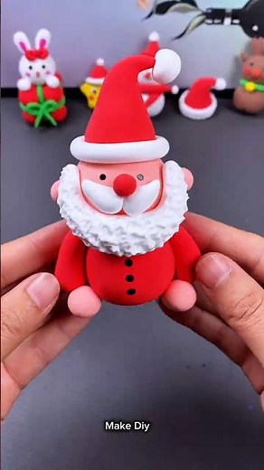 How to Make a Cute Santa Claus Clay Figure | Easy DIY Christmas Craft Tutorial #santaclaus #shorts