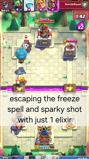 bro just escaped a sparky shot and a freeze with his 1 elixir ability and smashed the electric box